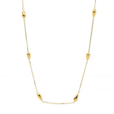 Stainless Steel Gold Plated Tear Drops Necklace 40+5cm