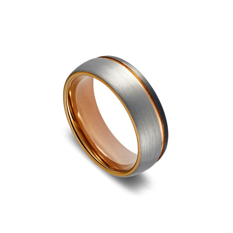 Blaze Tungsten Mens Rose Gold And Black Plated Ring