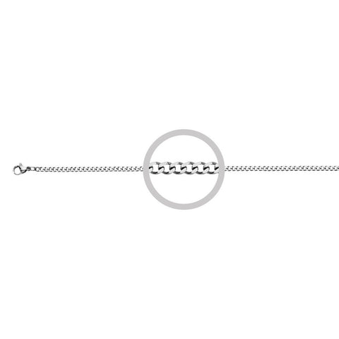 Mens Stainless Steel Curb Chain 55cm