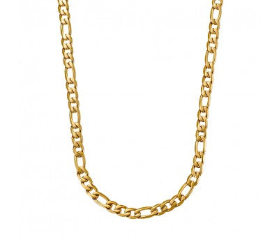 Stainless Steel Gold Plated Figaro 3:1 Link Chain 60cm