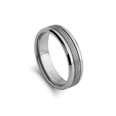 Infinity Tungsten Mens Ring With Brushed And Shiny Finish Size 11