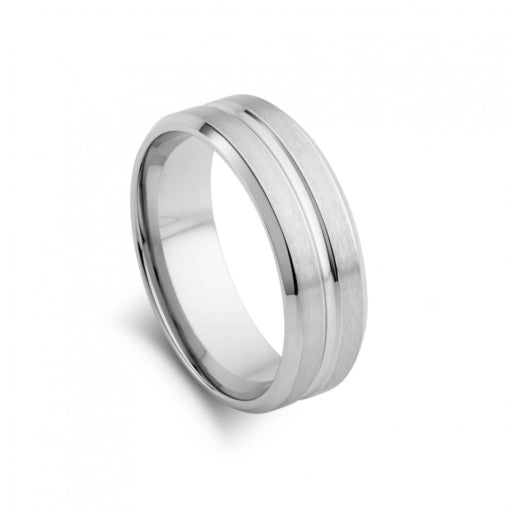 Stainless Steel Mens Matte And Polished Ring Size 10