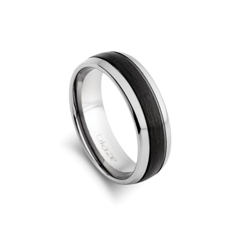 Tungsten Ring With Matte Black And Shiny Finish