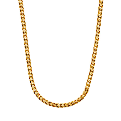 Stainless Steel Gold Plated Mechanical Link 3D Chain