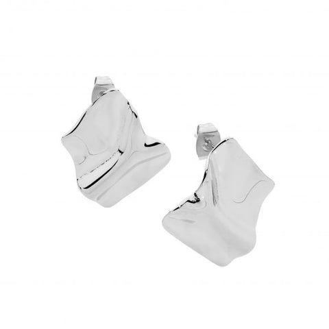 Stainless Steel Rectangle Stud Earrings