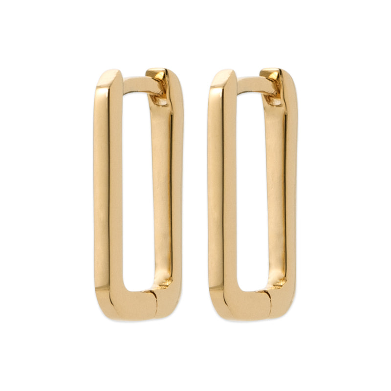 18ct Yellow Gold Plated Rectangle Earrings