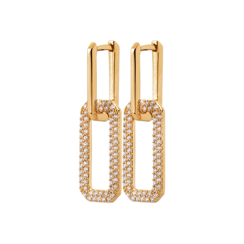18Ct Yellow Gold Plated CZ Drop Earrings