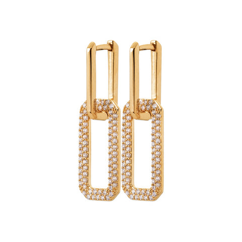 18Ct Yellow Gold Plated CZ Drop Earrings