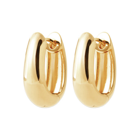 18ct Yellow Gold Plated Oval Hoop Earrings
