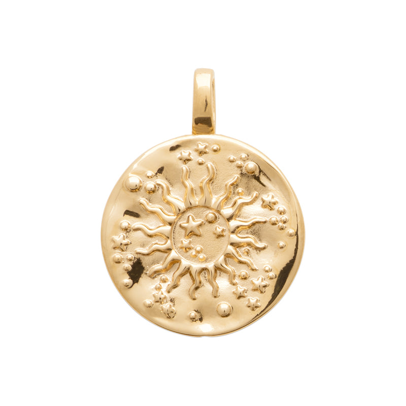 18ct Yellow Gold Plated Sun Disc Pendant