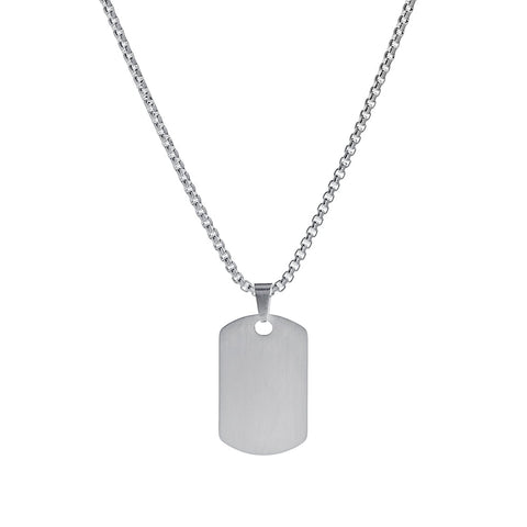 Blaze Stainless Steel Matte Dog Tag Necklace