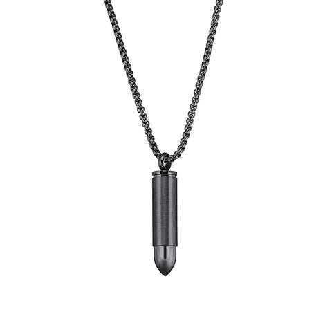 Blaze Stainless Steel Bullet Pendant On Chain