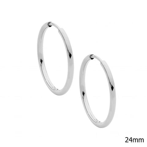 Stainless Steel 24mm Hoop Earrings