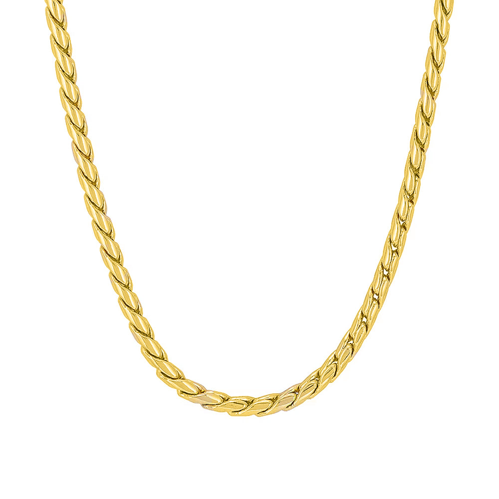 Blaze Gold Plated Stainless Steel Serpentine Necklace
