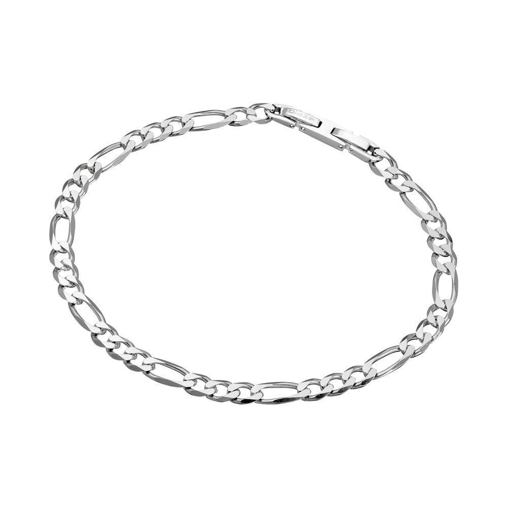 Blaze Mens Stainless Steel Figaro Bracelet