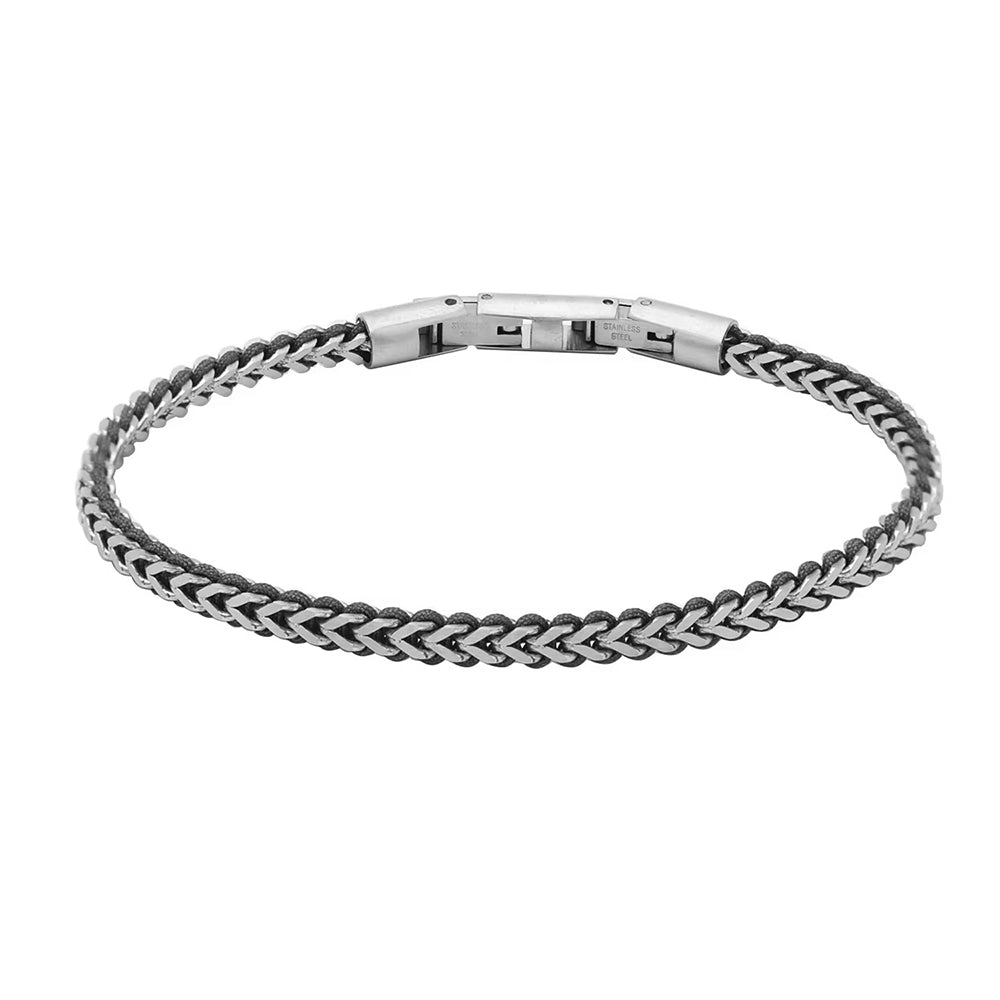Blaze Stainless Steel And Nylon Cord Arrowhead Link Bracelet