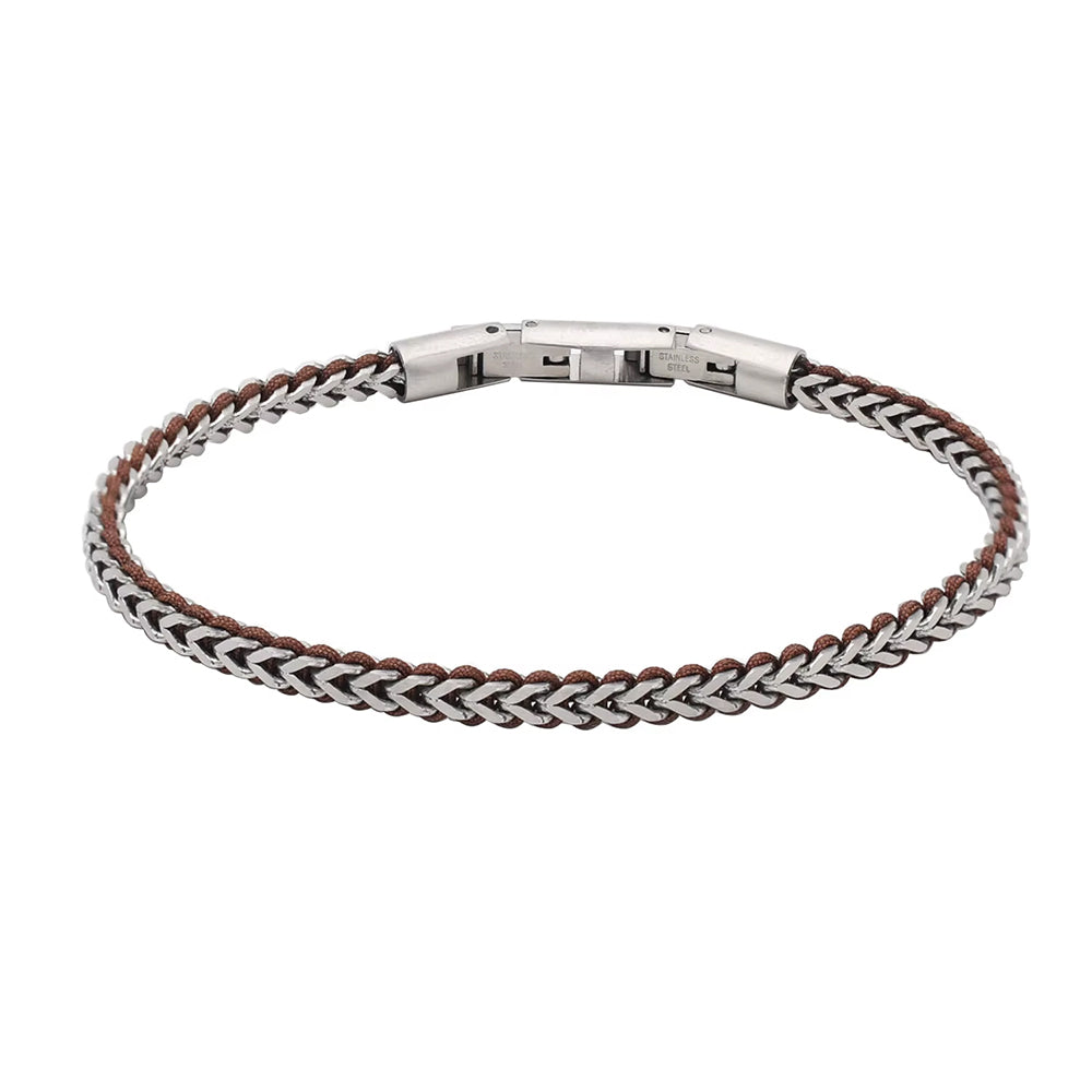 Blaze Stainless Steel And Nylon Cord Arrowhead Link Bracelet