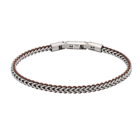 Blaze Stainless Steel And Nylon Cord Arrowhead Link Bracelet