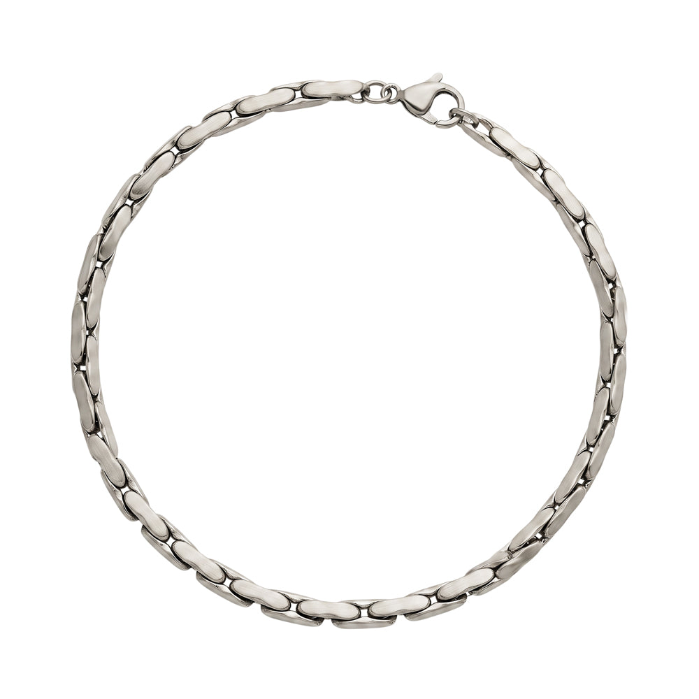 Blaze Stainless Steel Matte Silver Bracelet