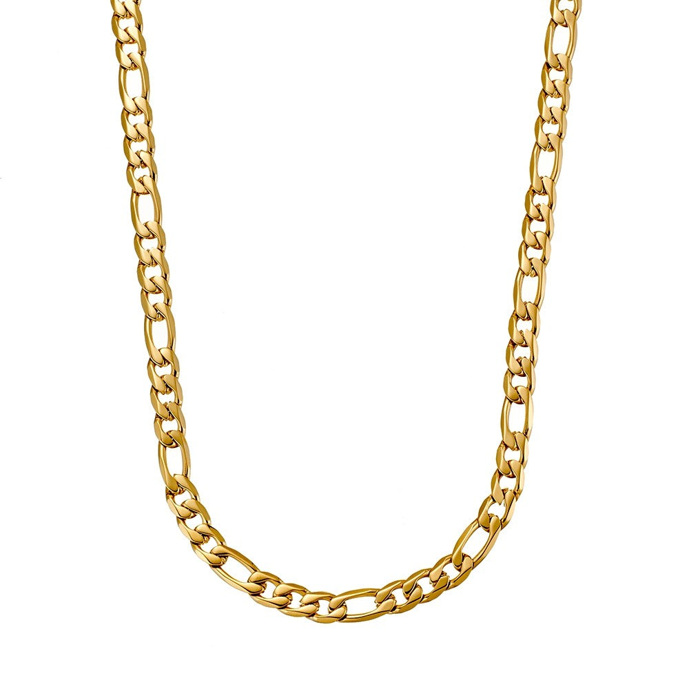 Blaze Stainless Steel Gold Plated Figaro Link Chain