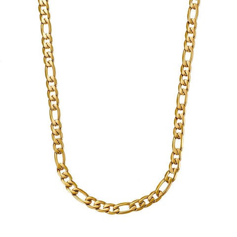 Blaze Stainless Steel Gold Plated Figaro Link Chain