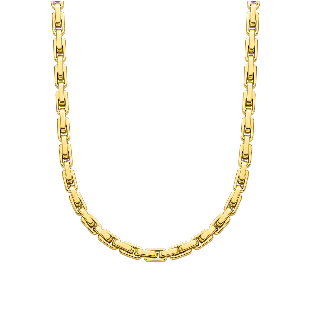 Blaze Gold Plated Stainless Steel Interlocking Chain Link Necklace
