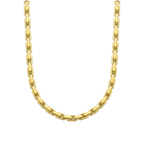 Blaze Gold Plated Stainless Steel Interlocking Link Necklace