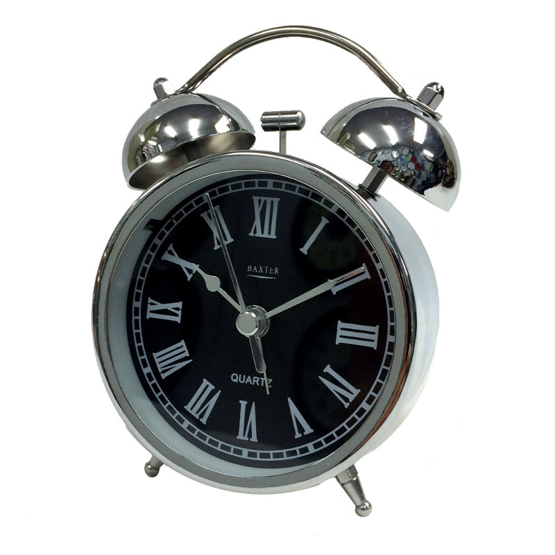 Bell Alarm Clock With Light In Metallic Finish