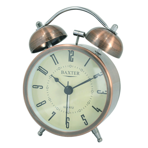 Bell Alarm Clock With Light In Metallic Bronze Finish
