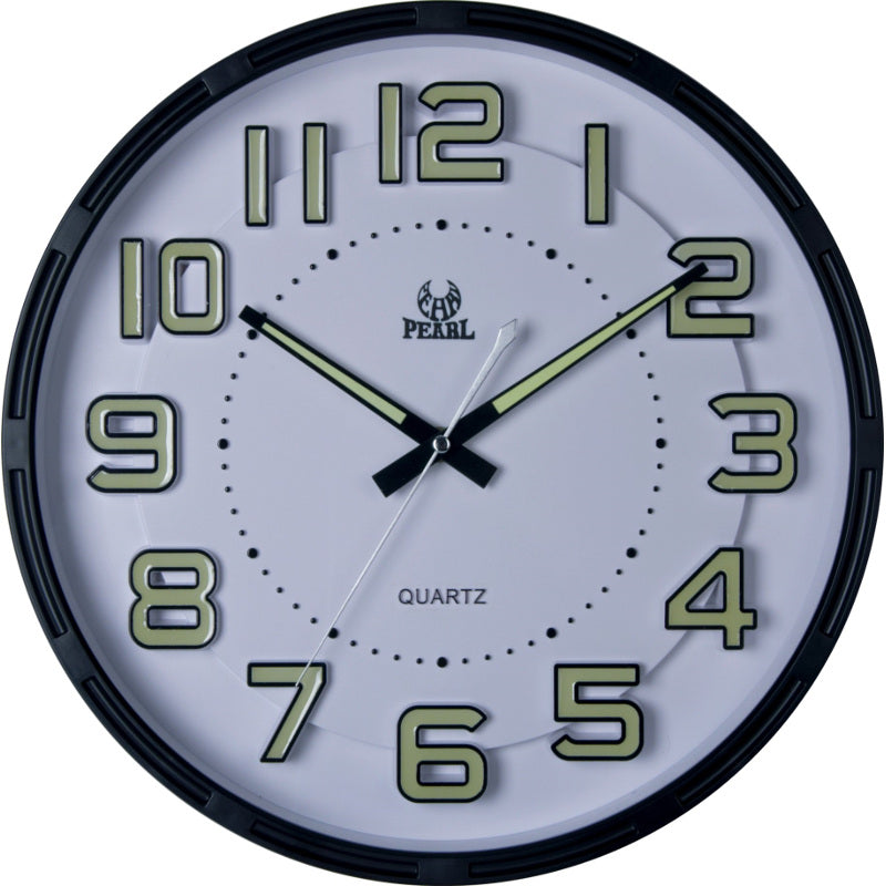 Black And White Glow In The Dark Analogue Clock