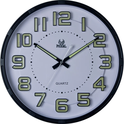 Black And White Glow In The Dark Analogue Clock