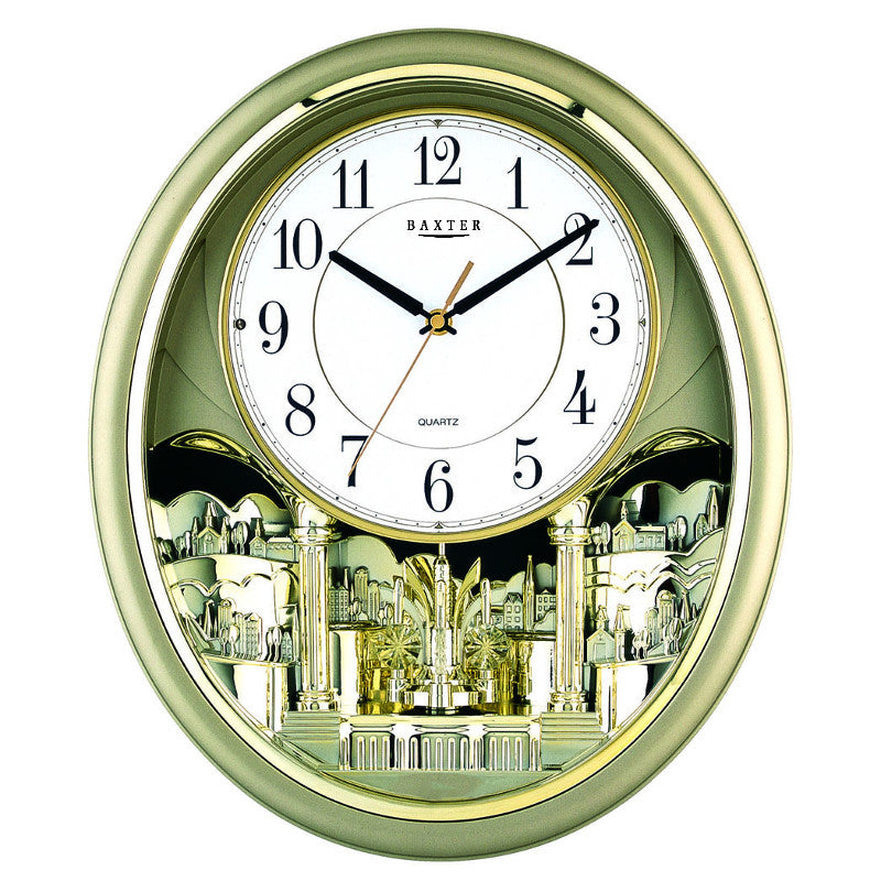 Gold Colour Musical Wall Clock