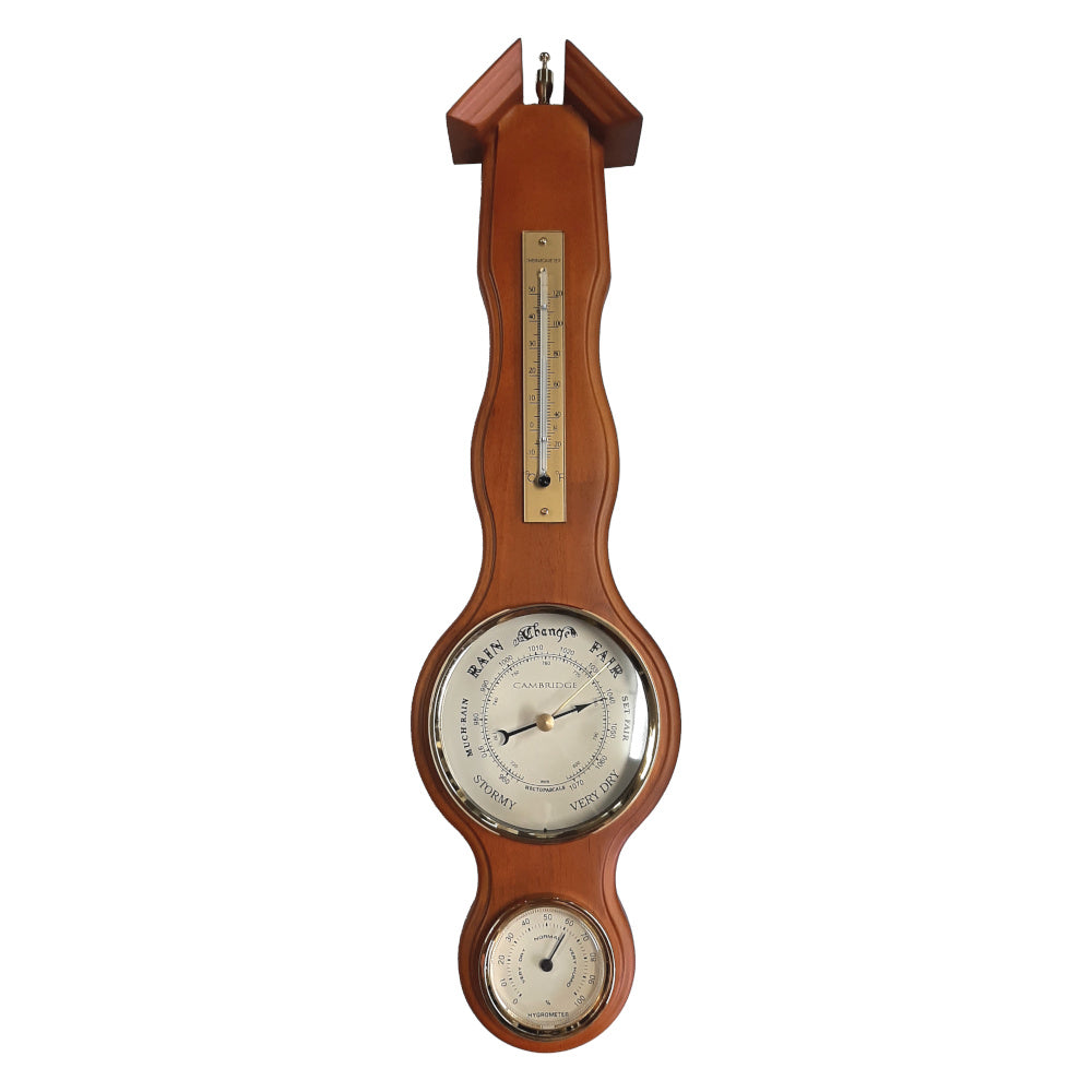 Thermometer, barometer & hygrometer in a matt finish timber