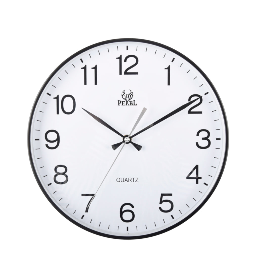 30cm Wall Clock With Narrow Black Rim