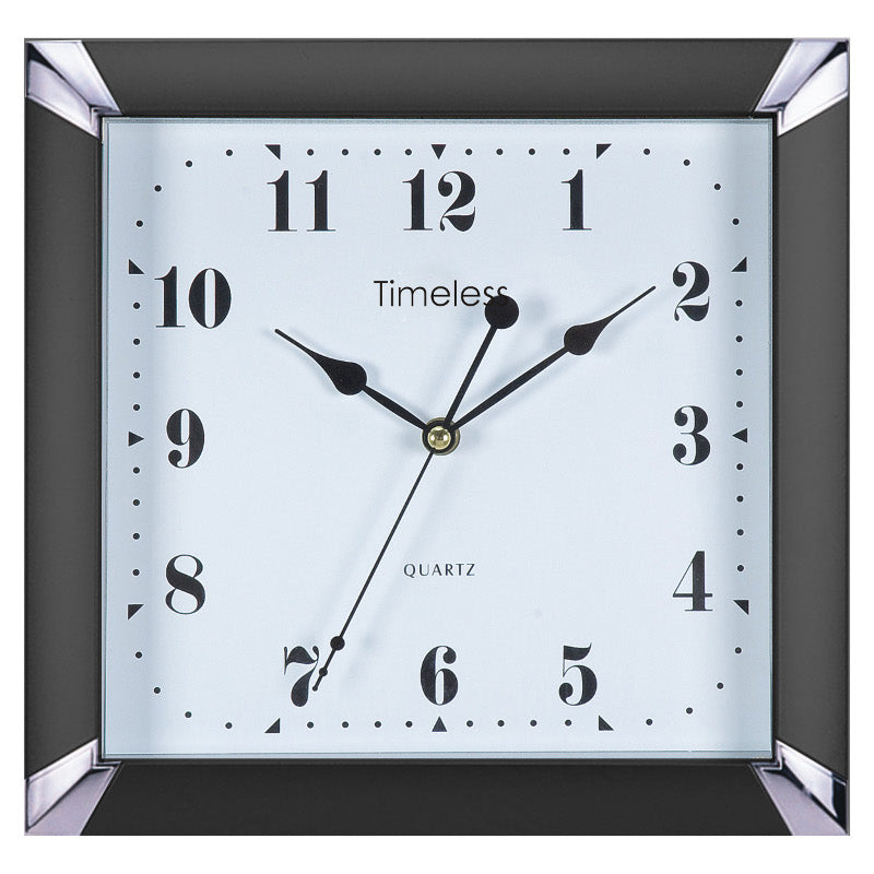 Classic Square Wall Clock In Black