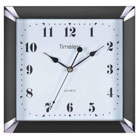 Classic Square Wall Clock In Black