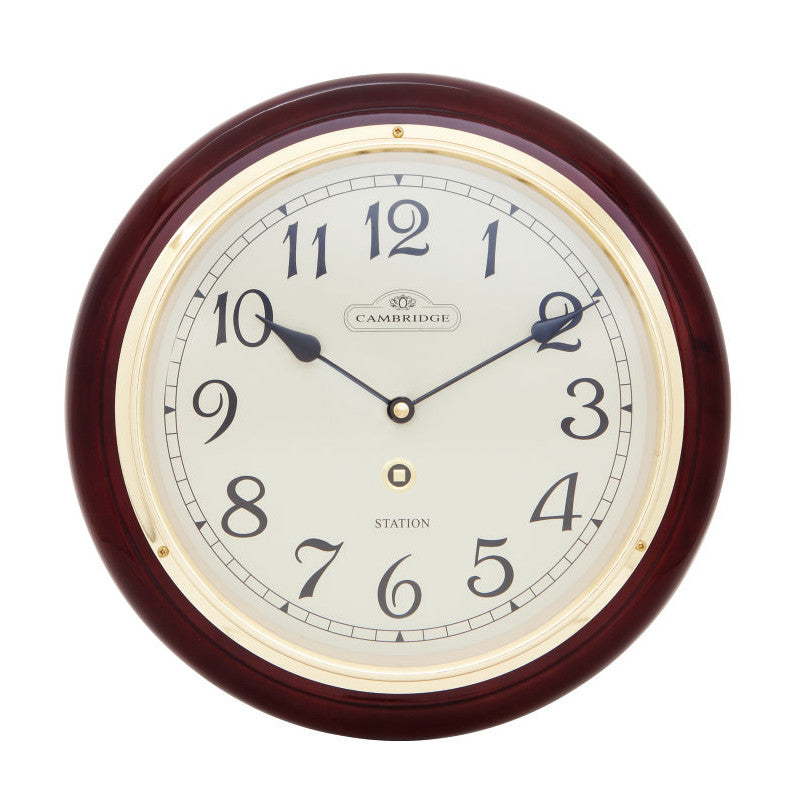 Cambridge Station Clock In Dark Piano Finish