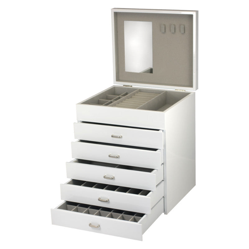 5 Drawer White Jewel Box