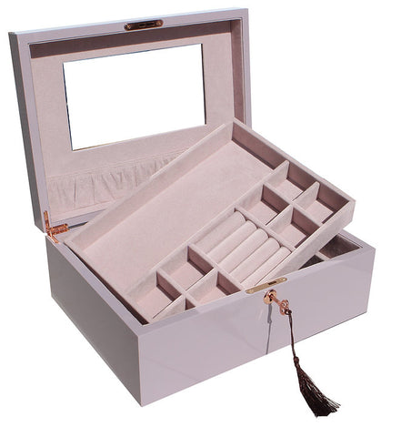 Large Lilac Wooden Jewellery Box