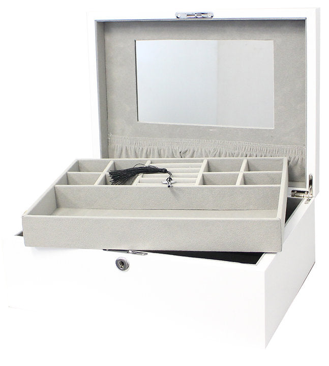Large White Wooden Jewel Box