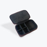 Small Dark Tan Leatherette Travel Jewellery Box