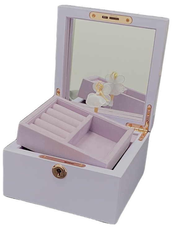 Jewel Box Wooden With Ballerina Lilac