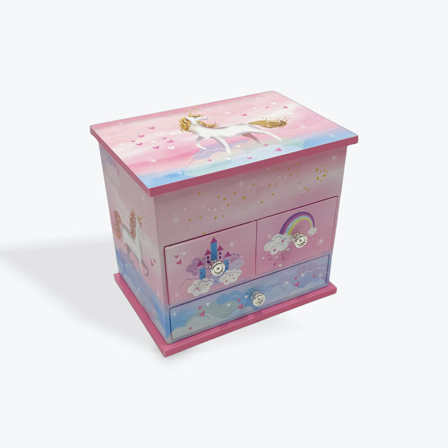 Unicorn 3 Drawer Children's Musical Jewel Box
