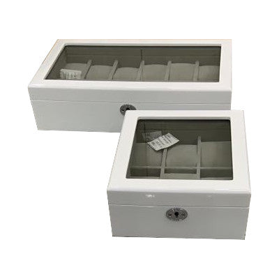 Long Watch Box In Gloss White Finish