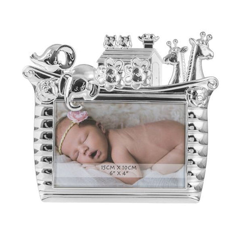 Silver Plated Noah's Ark Baby Frame