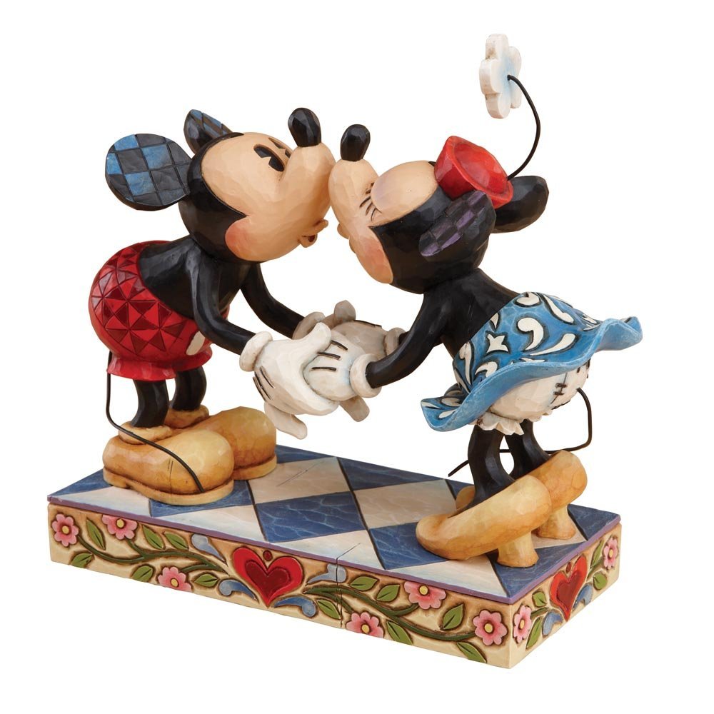 Mickey & Minnie Kissing Disney Traditions Figurine
