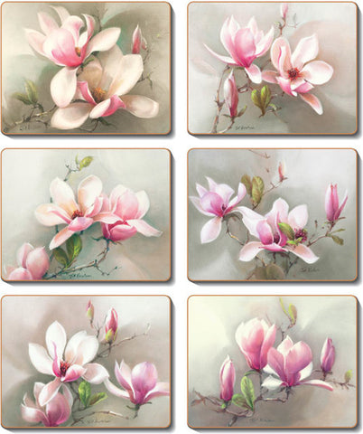 Magnolias Coasters Set of 6