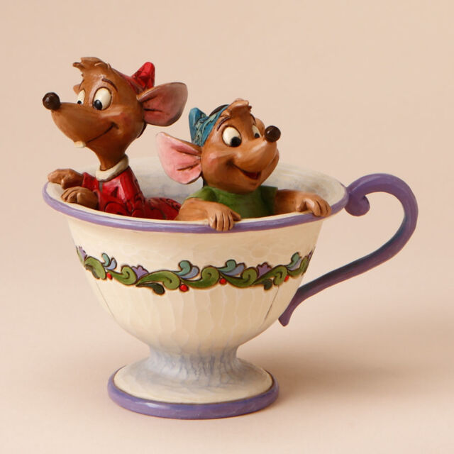 Jaq & Gus In Teacup Disney Traditions Figurine