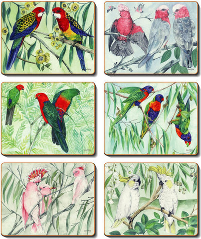 Australian parrots placemats Set of 6