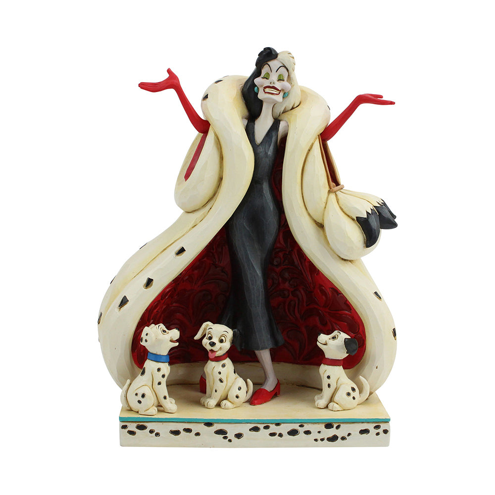 Cruella With Puppies Disney Traditions Figurine